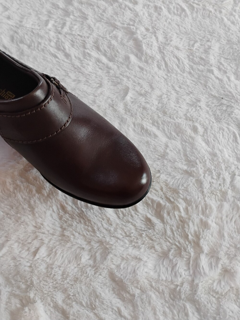 Clarks Collection Genette Curve Leather Side Zip Slip On Shoes - Picture 9 of 11